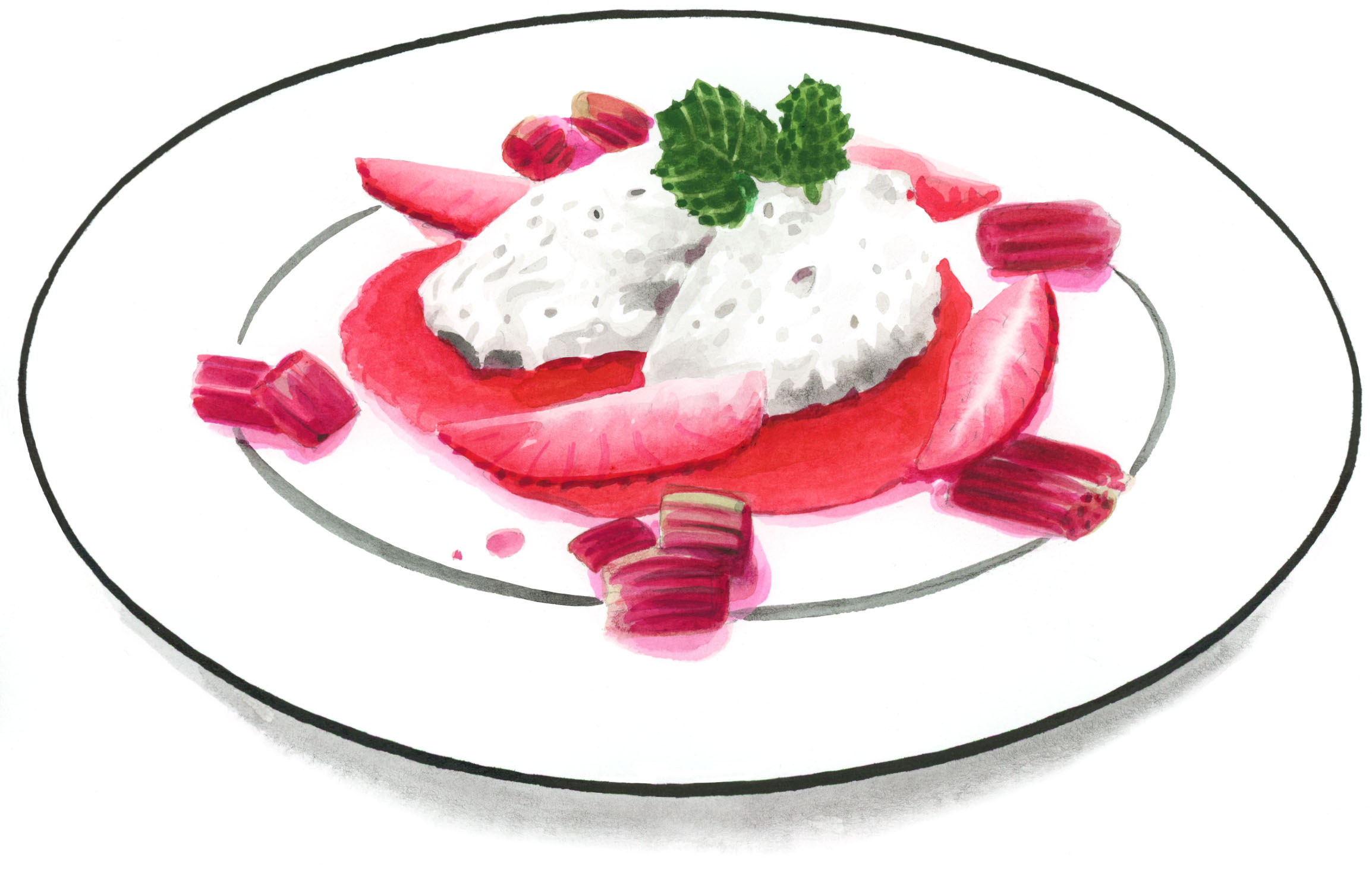 erdbeer und rhabarber